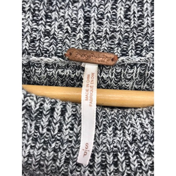 Free People Too Good Pullover Sweater Top Black Grey Small Flawed - Picture 3 of 7